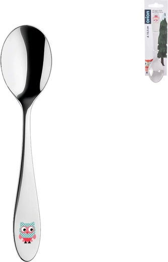 Cucchiaio per bambini in acciaio inox Gufo