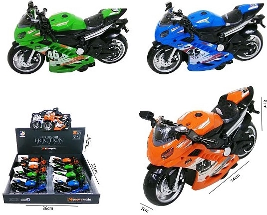 Moto sportiva 14 cm con effetti luminosi e sonori