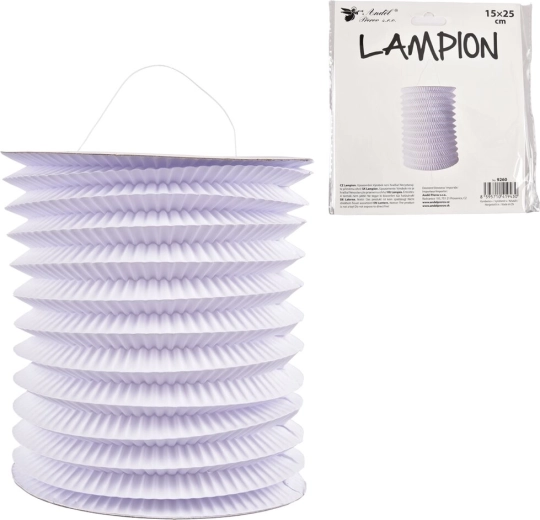 Lanterna di carta cilindrica bianca 15 cm