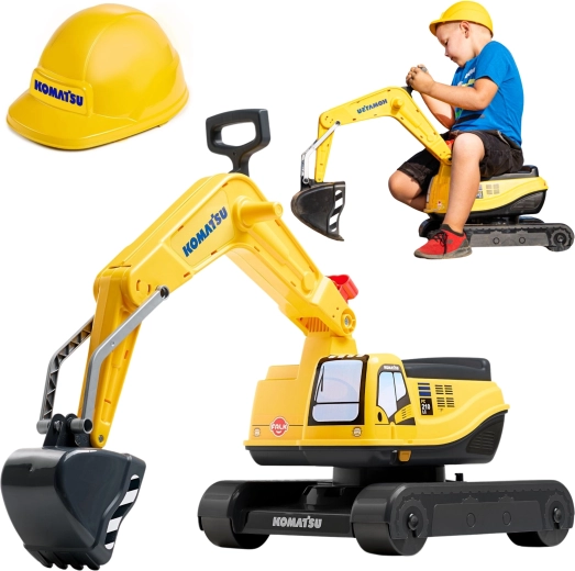 Escavatore a pedali Komatsu con cabina girevole e casco