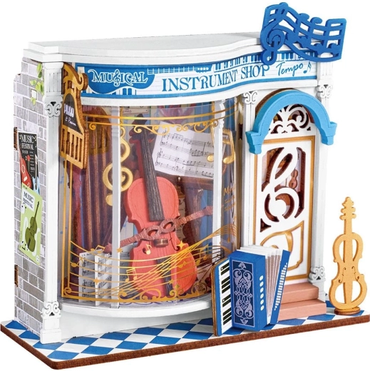RoboTime miniatura di negozio di strumenti musicali – puzzle 3D in legno