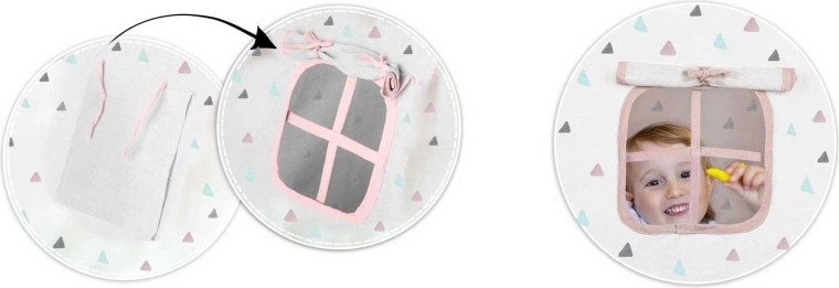 Finestra con tendina e ingresso apribile