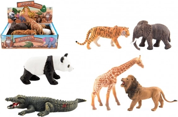Set di animali da safari in plastica (11–17 cm)