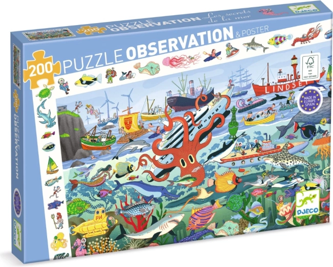 Puzzle Djeco Misteri del mare 200 pezzi