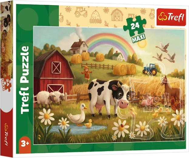 Maxi puzzle 24 pezzi Mucca in fattoria