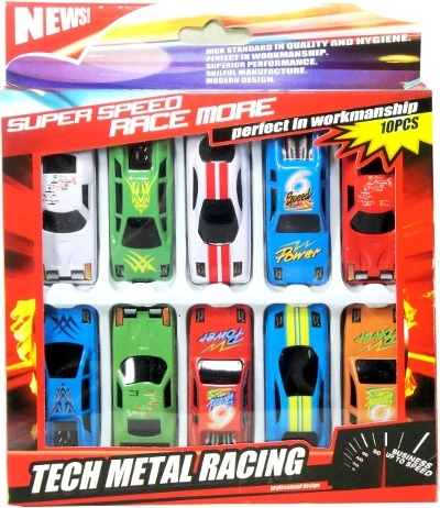 Set di 10 macchinine sportive colorate