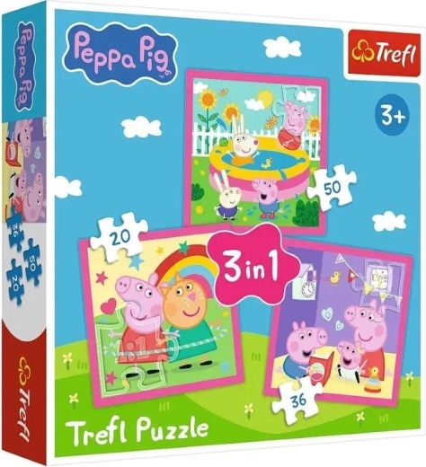 Puzzle 3 in 1 Peppa Pig e amici