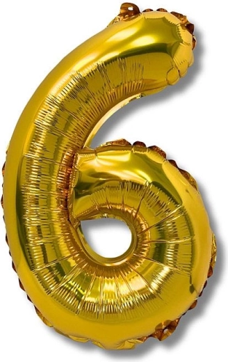 Palloncino in foil numero 6 oro 40 cm