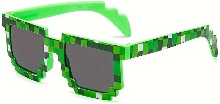 Occhiali da festa in stile Minecraft - 1 pezzo
