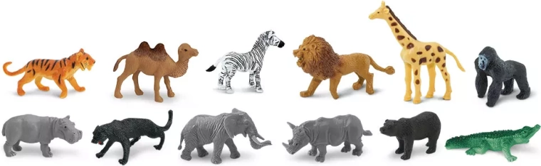 12 animali dipinti a mano in un unico tubo