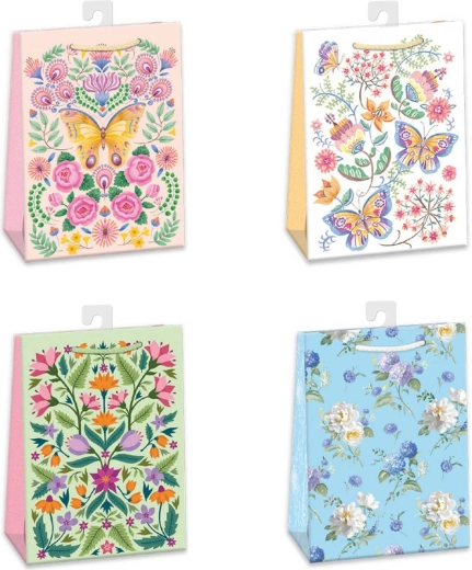 Busta regalo con motivo di fiori e farfalle 23 × 32 cm - 1 pezzo