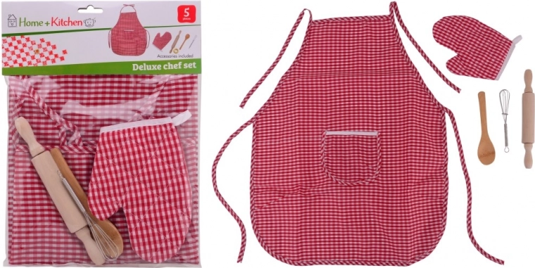 Set da cucina per bambini con grembiule e guanto