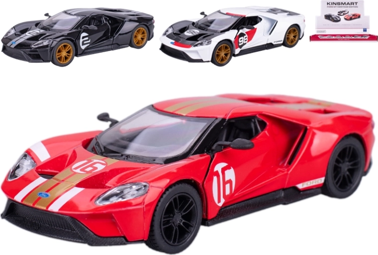 Modello in metallo Kinsmart Ford GT Heritage Edition con caricamento a retroazione 1:38