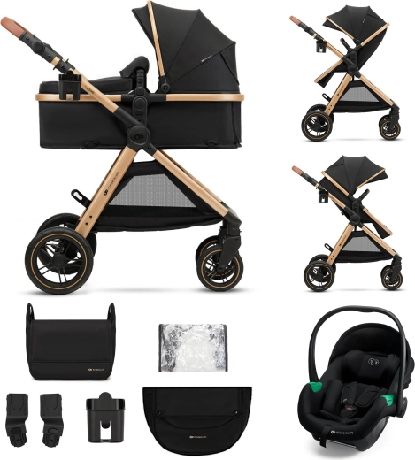 Passeggino combinato Kinderkraft 3 in 1 Esme Pro pure black