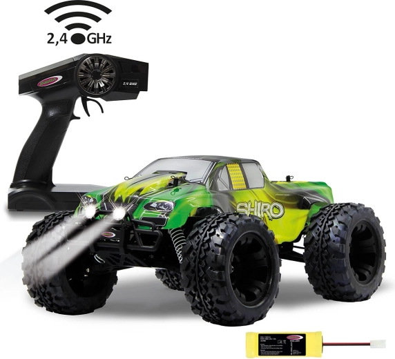 Jamara Shiro RC monster truck 4WD 1:10 2,4 GHz con LED e batteria NiMH