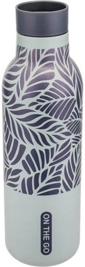 Thermos Kitchisimo 450 ml grigio con motivo foglie