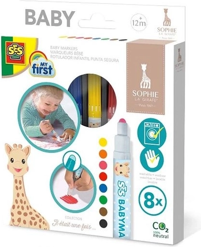 SES Creative my first pennarelli Giraffa Sophie – set da 8 colori