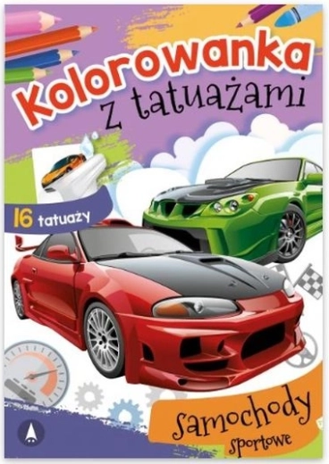 MotoTattoo album da colorare con tatuaggi lavabili – auto sportive