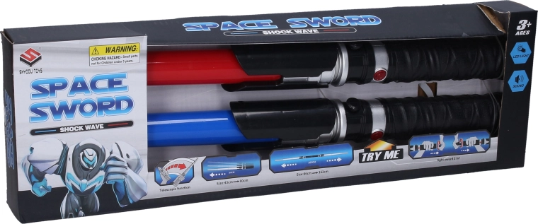 Spada luminosa telescopica con effetti luminosi e sonori