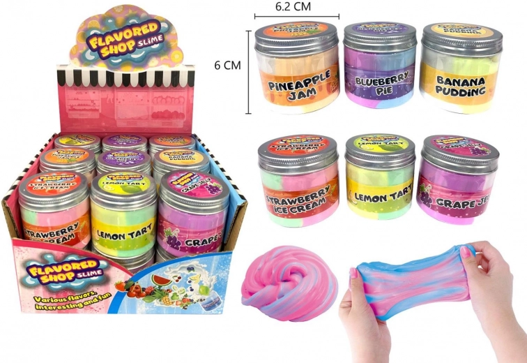 Slime profumato arcobaleno con accessori in barattolo richiudibile, mix di profumi