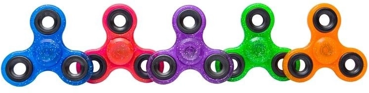 Fidget spinner glitterato 7,5 cm – colori assortiti - 1 pezzo