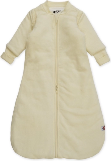 Sacco nanna con maniche Lodger Hopper Sleeves Rib Cream taglia 50/62