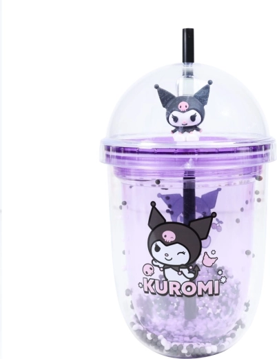 Tumbler boba Kuromi con cannuccia
