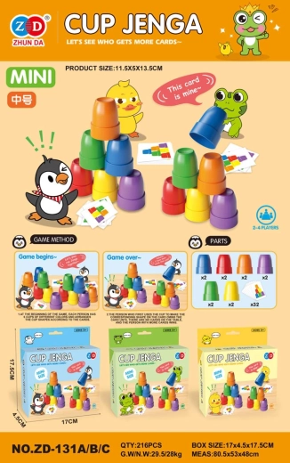 Mini gioco di prontezza con bicchierini e carte – edizione Ranocchietta