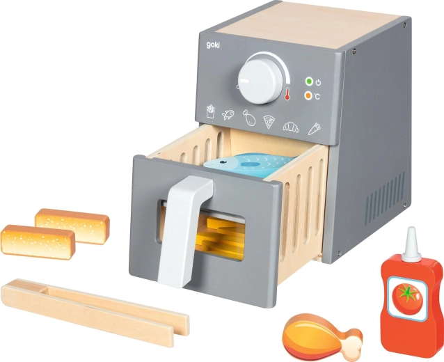 Friggitrice ad aria in legno con accessori