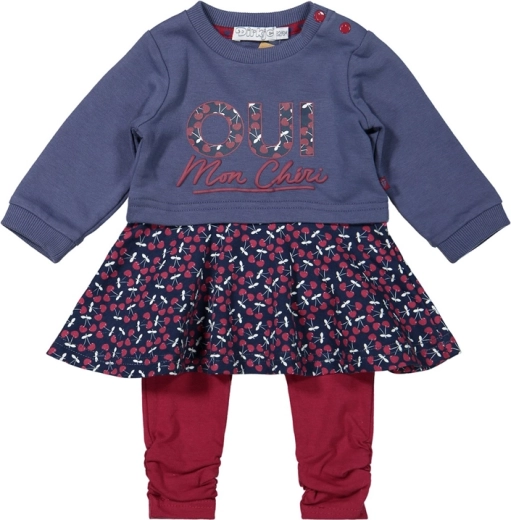 Set da ragazza Dirkje: vestito e leggings blu (taglia 62)