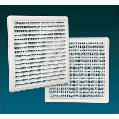 Griglia di ventilazione con retina, 100 × 100 mm, bianca