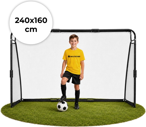 Porta da calcio con rete Movepro 240 × 160 × 80 cm