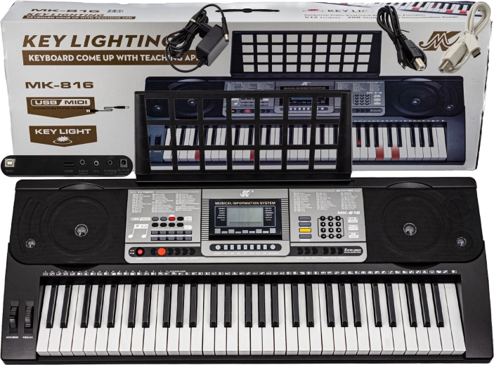 Tastiera elettronica con 61 tasti retroilluminati e funzione di apprendimento