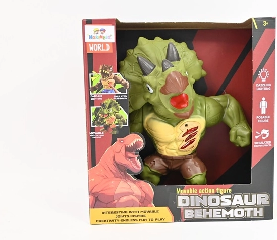 Dinosauro triceratopo Behemoth con luci e suoni 21 cm