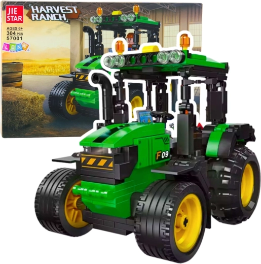 Set di costruzione trattore – modello verde‑nero, 304 pezzi