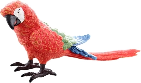 Figuretta in plastica ara scarlatta 17 cm