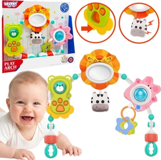 Woopie baby arco sensoriale per passeggino e culla con animaletti leone e orsetto