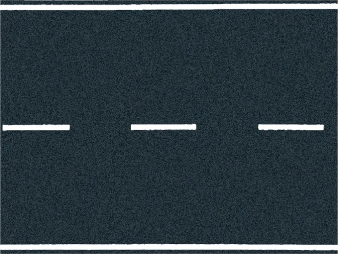 Modello di strada con asfalto nero 100x6,6 cm