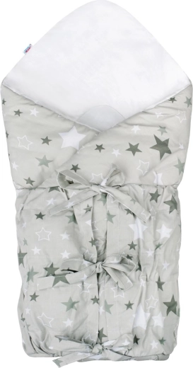 Fascia neonato classica con lacci New Baby grigia con stelline
