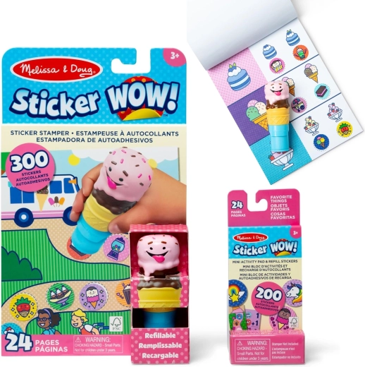 Set creativo di adesivi Sticker Wow gelato sul cono Melissa & Doug