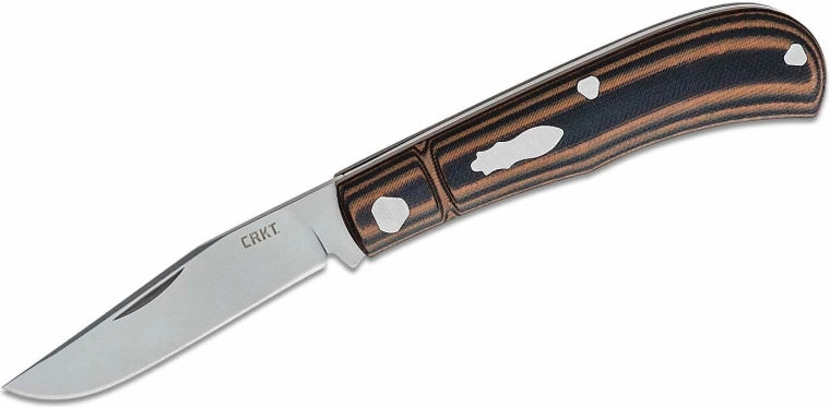 CRKT venandi brown coltello tascabile pieghevole 8 cm, nero-marrone, G10