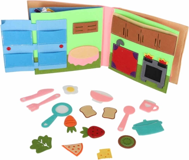 Gioco della cucina con accessori in feltro