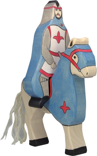 Cavaliere blu Holztiger con mantello (senza cavallo) - 1 pezzo