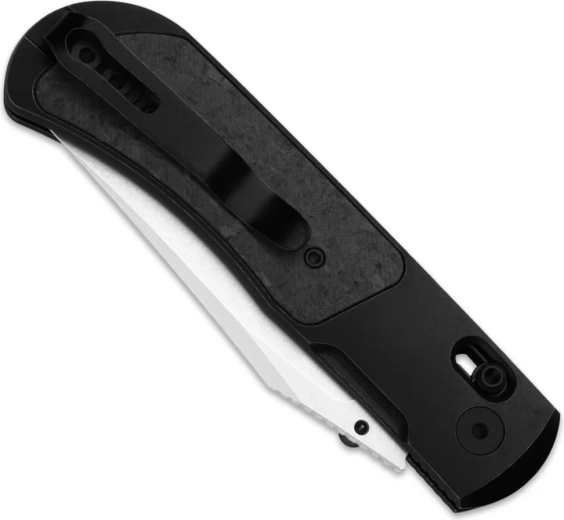 Impugnatura in titanio con inserto in carbonio e clip deep carry