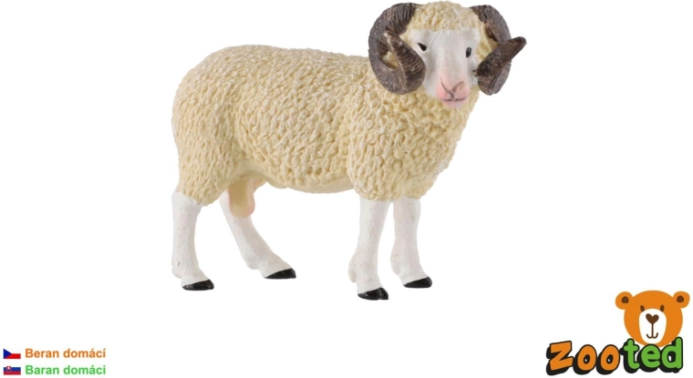 Figura in plastica di ariete domestico da 9 cm