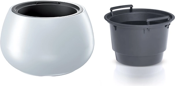 Vaso con inserto 43,6 cm bianco HEOS