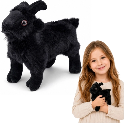 Piccola capretta di peluche nera 16 cm