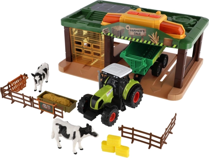 Trattore con rimorchio per i lavori agricoli