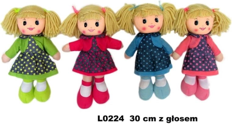 Bambola di peluche con voce 30 cm (mix 4 varianti)