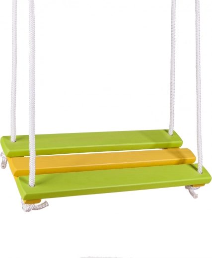 Tavoletta dondolo in legno verde-gialla 46 × 19,5 cm